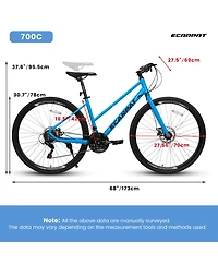 Streamdale 700C Road Hybrid Bike for Adult, 21-Speed Road Bike Road Bicycle Carbon Steel Frame/Dual-Disc Brakes/Multiple Colors