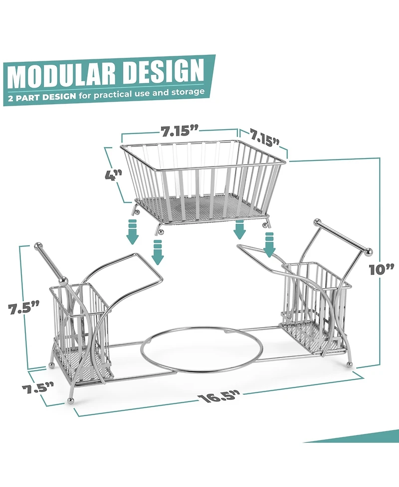 Sorbus 4 Section all-in-one Buffet Utensil Caddy - Ideal for Dining Table, Party, Buffet, Kitchen, Entertaining