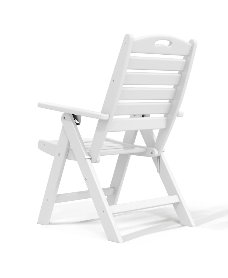 Hdpe Adjustable Highback Folding Patio Dining Chair