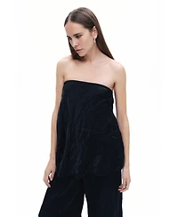 Nocturne Women's Wrinkled Strapless Blouse