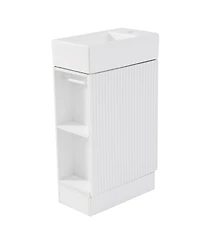 Streamdale 18.6" Bathroom Vanity with Sink, Bathroom Vanity Cabinet with Two-tier Shelf, Left or Right Orientation, White