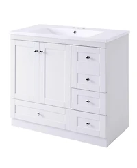 Streamdale 36 inch Shaker Style Free-Standing Bathroom Vanity Cabinet with Sink, 4 Soft-close Drawers and 2 Soft-close doors