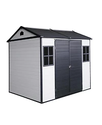 Streamdale 8x6 Resin Outdoor Storage Shed with Lockable Door and Windows