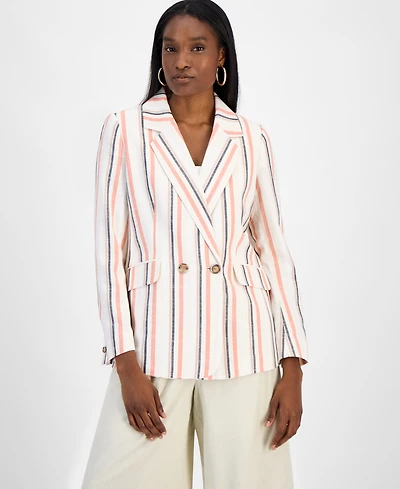 Bar Iii Women's Striped One-Button Blazer, Exclusively at Macy's