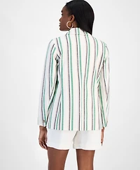 Bar Iii Women's Striped One-Button Blazer, Exclusively at Macy's