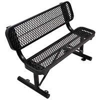 Streamdale 4 ft. Outdoor Steel Bench with Backrest Black