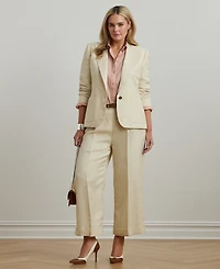 Lauren Ralph Plus Linen-Blend Twill Blazer