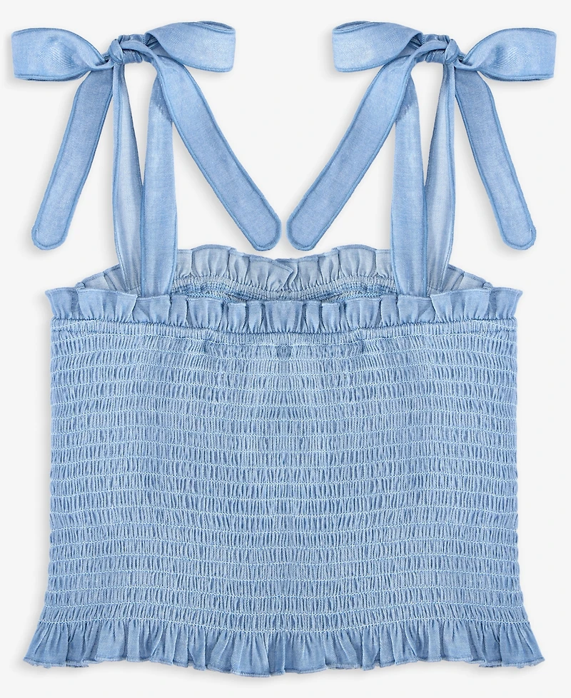 With Jules Big Girl Tie Shoulder Smocked Top