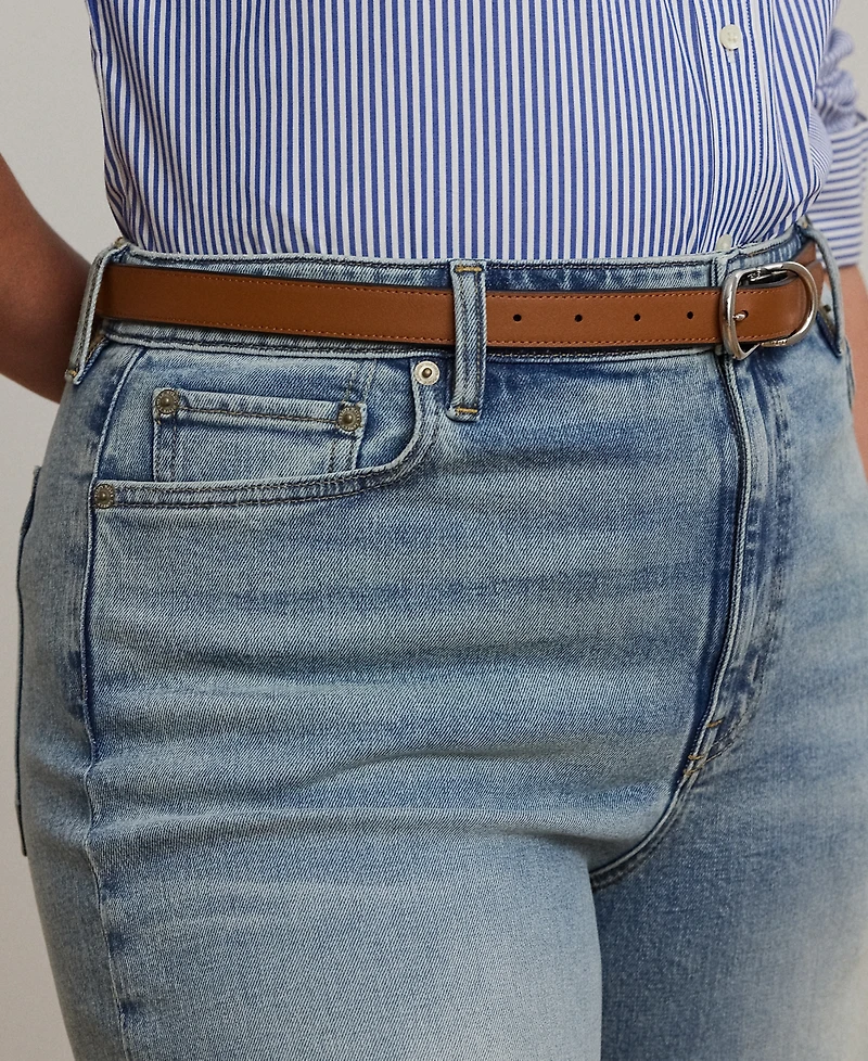 Lauren Ralph Plus High-Rise Wide-Leg Cropped Jeans