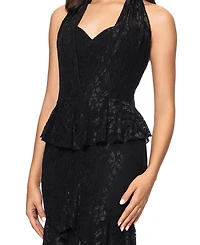 Betsy & Adam Women's Ruffle Tiered Lace Gown