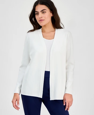 Ak Anne Klein Petite Newport Open-Front Cardigan