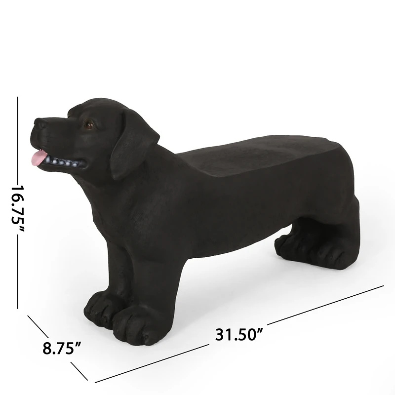 Streamdale Charming Labrador Concrete Garden Bench A Touch of Personality for Outdoor Perfection