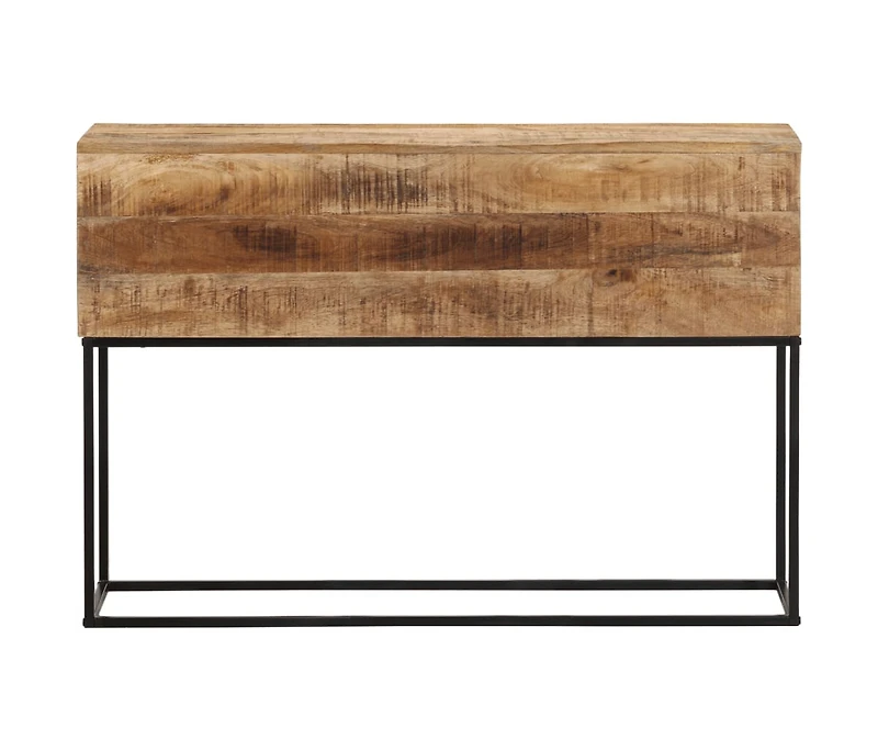 Console Table 43.3"x11.8"x29.5" Solid Wood Rough Mango and Iron