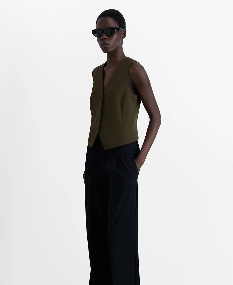 Mango Women's Buttoned Suit Waistcoat