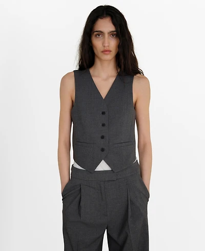 Mango Women's Adjustable Belt Gilet Vest