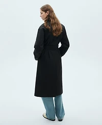 Mango Women's Long Oversized Double-Breasted Trench Coat