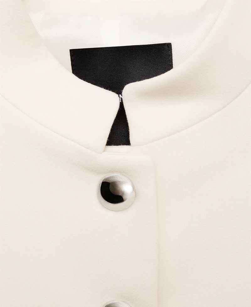 Mango Women's Strip Neck Cropped Jacket