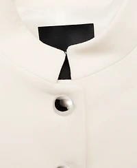 Mango Women's Strip Neck Cropped Jacket