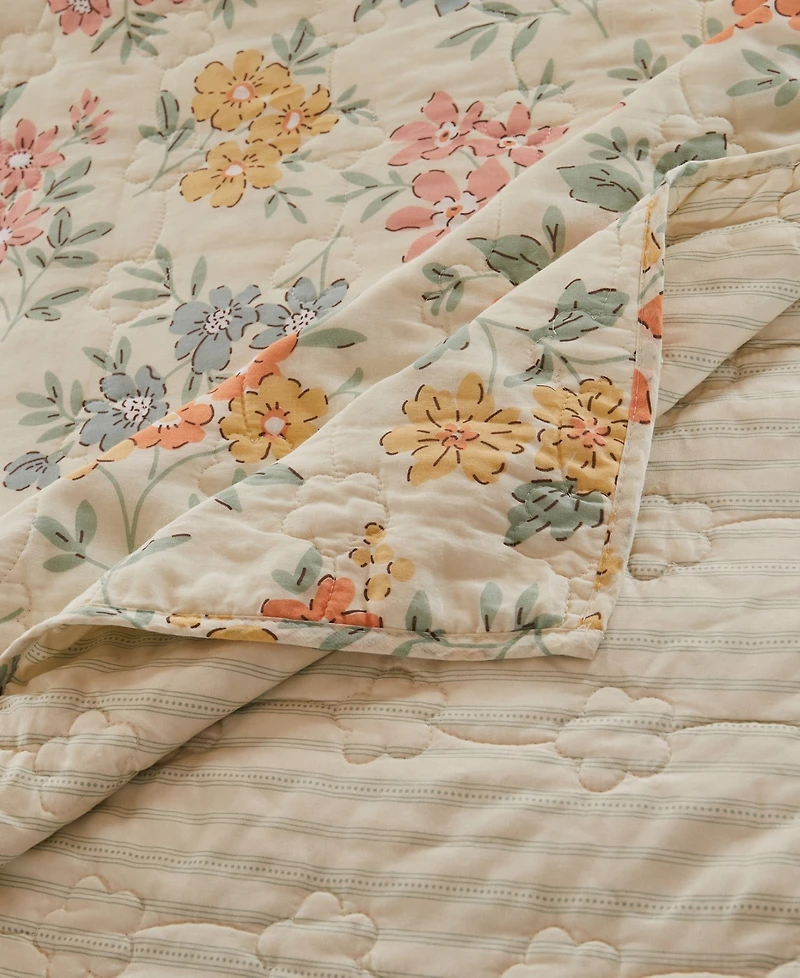 Greenland Home Fashions Chloe Modern Floral 3-Pc. Quilt Set, Full/Queen