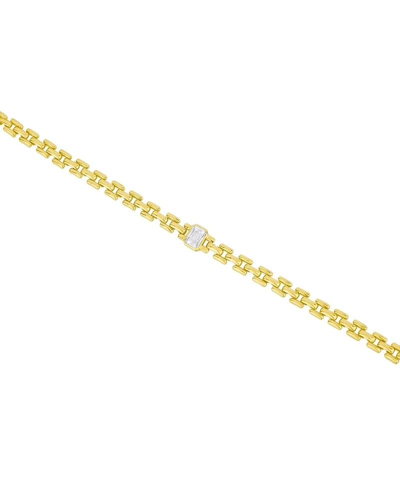 And Now This Cubic Zirconia Watch Band Link Bracelet