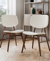Furniture of America 2-Pc. Grove Boucle Fabric Padded Dining Chair Set