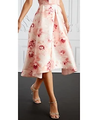 Muse Women's Pleated Floral Organza Skirt