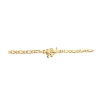 Bling Jewelry Three Multi Charm Lucky Elephant Anklet Ankle Bracelet Gold Plated Brass