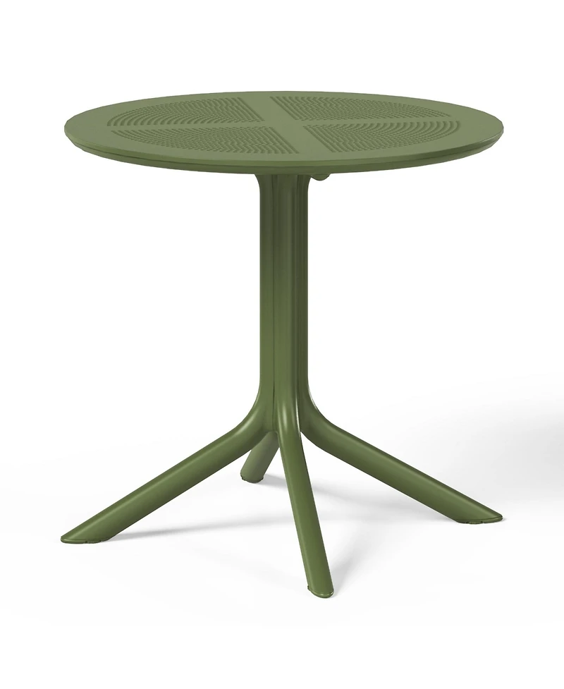 31.5" Round Plastic Outdoor Patio Dining Table for 4