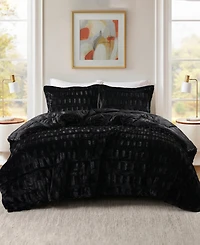Madison Park Gia Faux-Fur 3-Pc. Comforter Set, Full/Queen