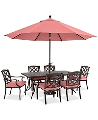 Wythburn Outdoor Dining 7pc Set (72"x38" Table & 4 Lattice Chairs 2 Swivel Chairs), Created for Macy's