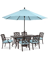 Wythburn Outdoor Dining 7pc Set (72"x38" Table & 4 Lattice Chairs 2 Swivel Chairs), Created for Macy's