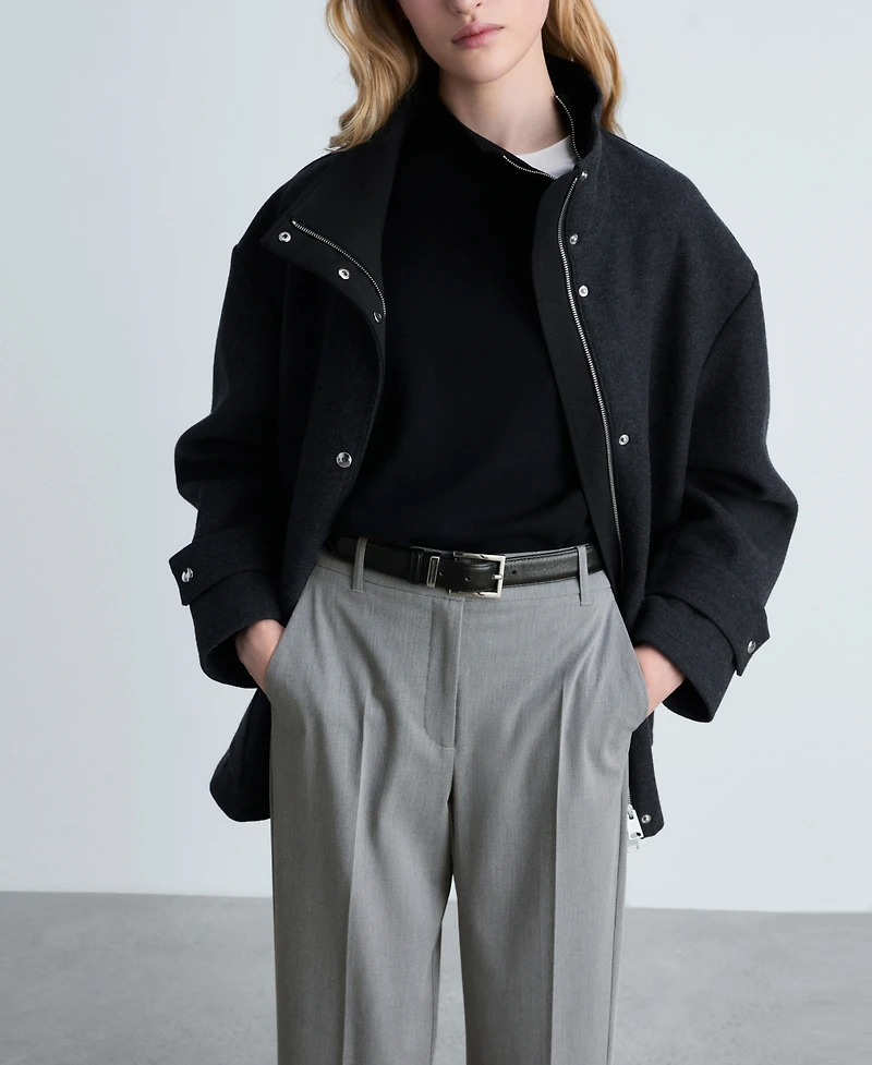 Mango Women's Straight Mid-Rise Trousers