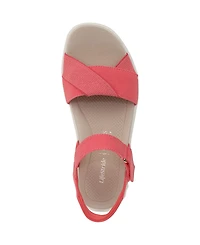 LifeStride Women's Lane Washable Open Round Toe Strappy Sandals