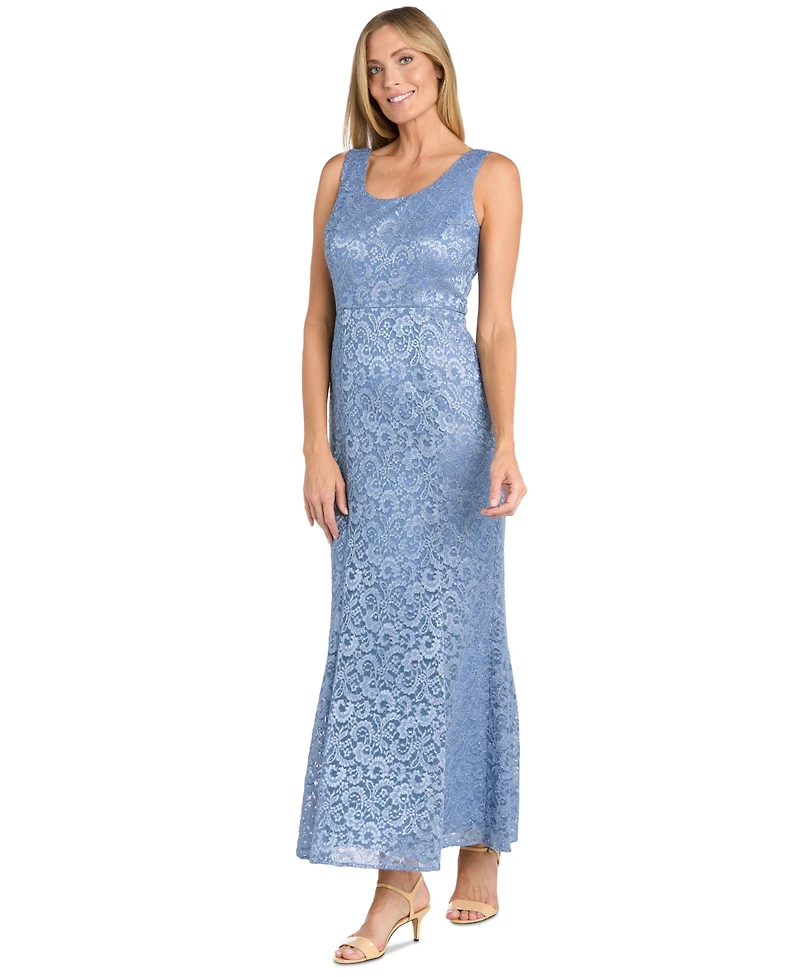 R & M Richards Women's Glitter Lace Gown Jacket
