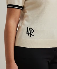 Lauren Ralph Lauren Plus Size Two-Tone Short-Sleeve Sweater