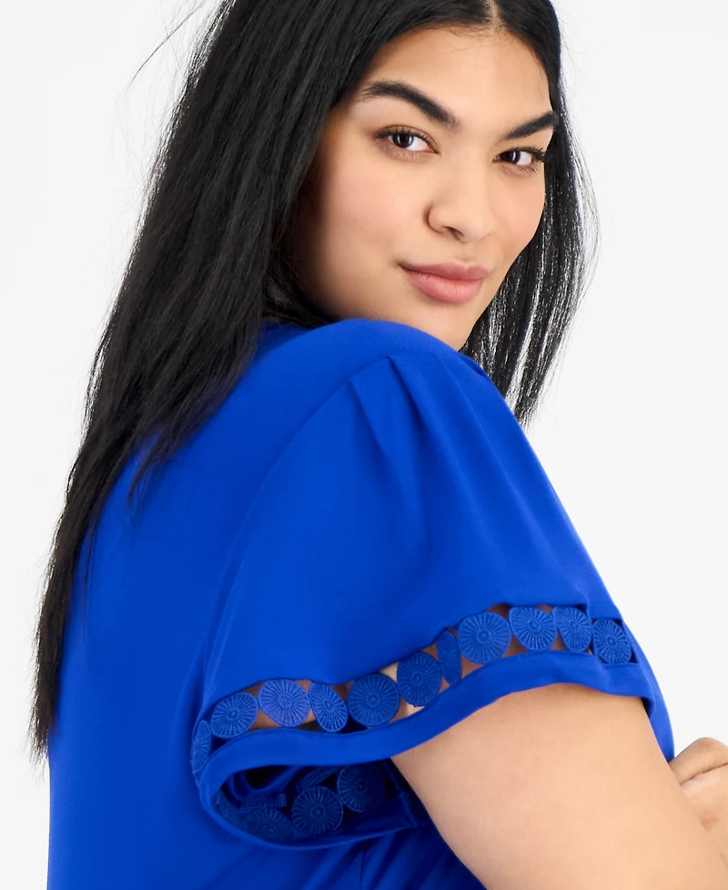 Anne Klein Plus Harmony Bell-Sleeve Top