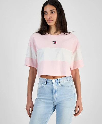 Tommy Jeans Women's Colorblock Cotton Crop T-Shirt