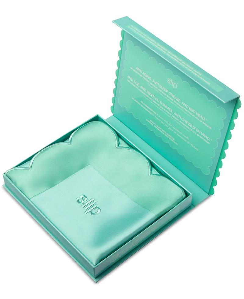 Slip Pure Silk Queen Pillowcase With Scalloped Edge - Turquoise