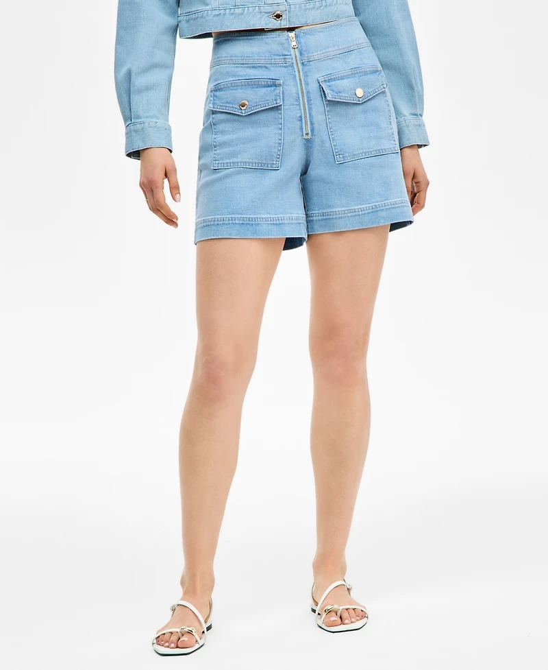 I.n.c. International Concepts Women's High-Rise Denim Shorts, Exclusively at Macy's