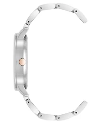 Nine West Women's Quartz Silver-Tone Metal Alloy Delicate Floral Dial Watch, 36mm