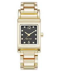 Nine West Women's Quartz Everyday Rectangular and Gold-Tone Metal Alloy Watch