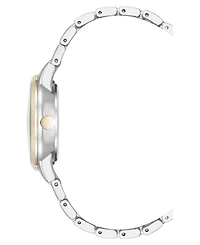 Nine West Women's Quartz White and Two-Tone Metal Alloy Watch, 34mm