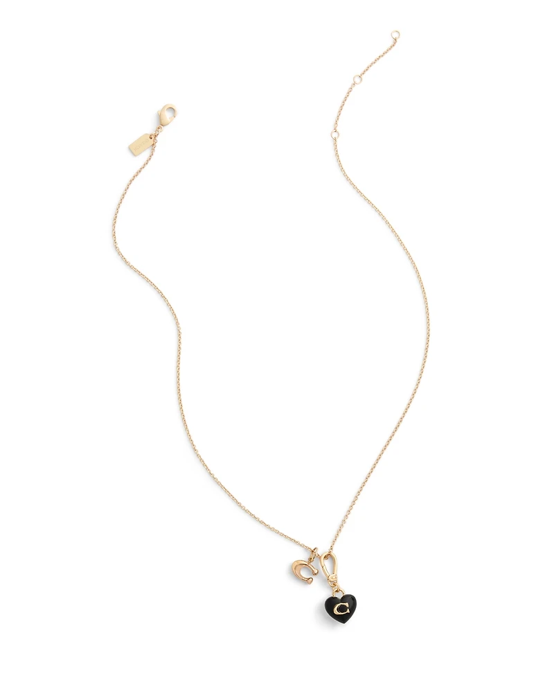 Coach Black Collectible Signature C Heart Charms