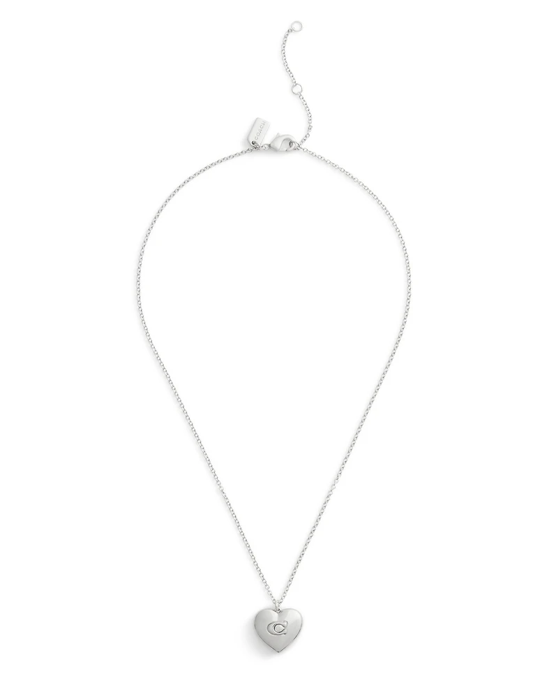 Coach Signature Puffy Heart Pendant Necklace