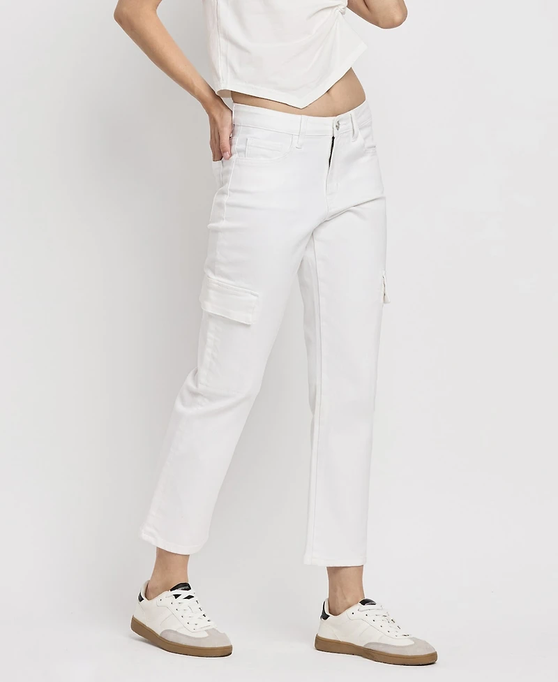 Vervet Women's High Rise Cargo Straight Jeans