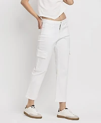 Vervet Women's High Rise Cargo Straight Jeans