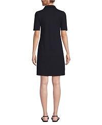 Lands' End Women's Starfish Elbow Sleeve Polo Dress
