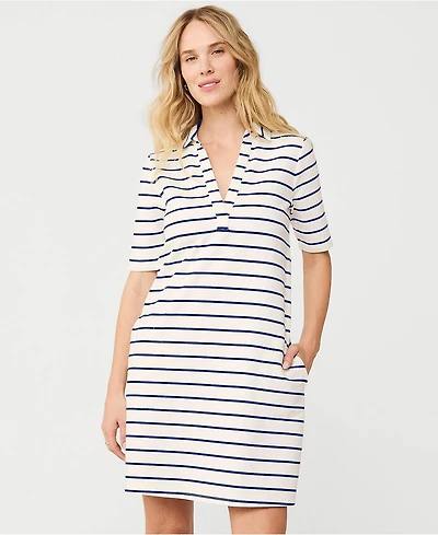 Lands' End Women's Starfish Elbow Sleeve Polo Dress