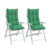 Highback Chair Cushions 2 pcs Green Oxford Fabric
