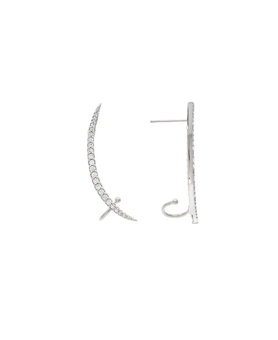 Rhodium Cubic Zirconia Crawler Earring